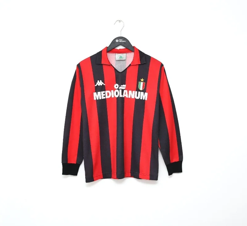 1988/89 AC MILAN Vintage Kappa Long Sleeve Home Football Shirt Jersey (S)