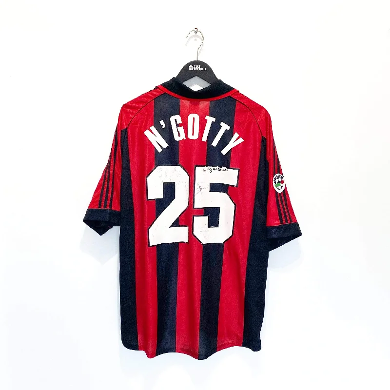 1998/00 N'GOTTY #25 AC Milan Vintage adidas MATCH WORN Home Football Shirt (XL)