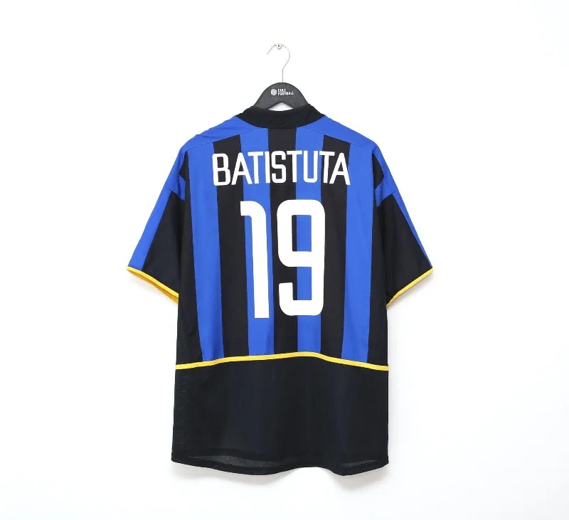 2002/03 BATISTUTA #19 Inter Milan Vintage Nike Home Football Shirt Jersey (L)