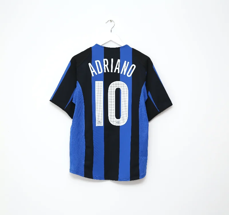 2004/05 ADRIANO #10 Inter Milan Vintage Nike Home Football Shirt (M)