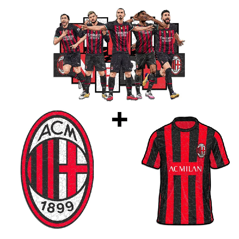 3 PACK AC Milan® Logo + Camiseta + 5 Players