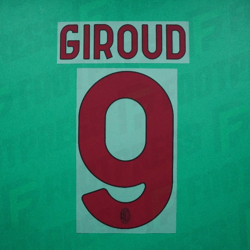 Flocage Officiel - AC Milan, Giroud, 2022/2023, Away, Rouge