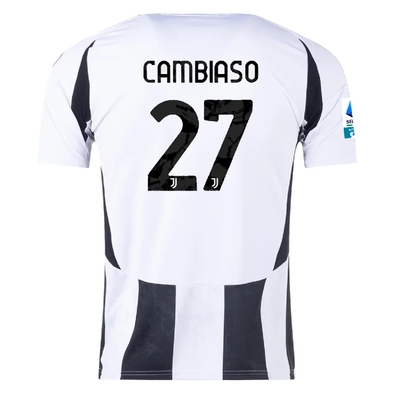 adidas Juventus Andrea Cambiaso Home Jersey w/ Serie A Patch 24/25 (White/Black)