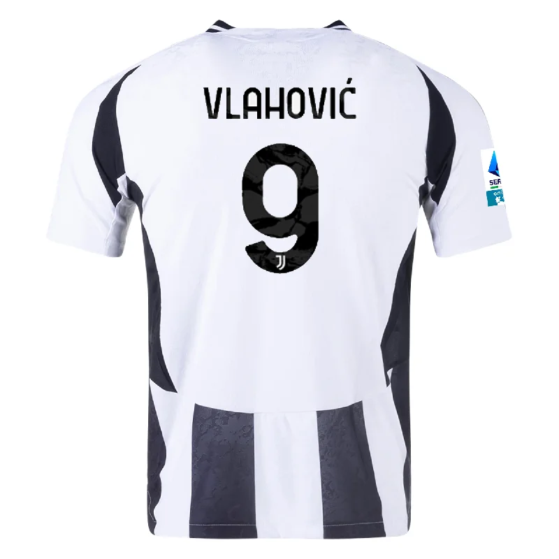 adidas Juventus Authentic Dušan Vlahović Home Jersey w/ Serie A Patch 24/25 (White/Black)