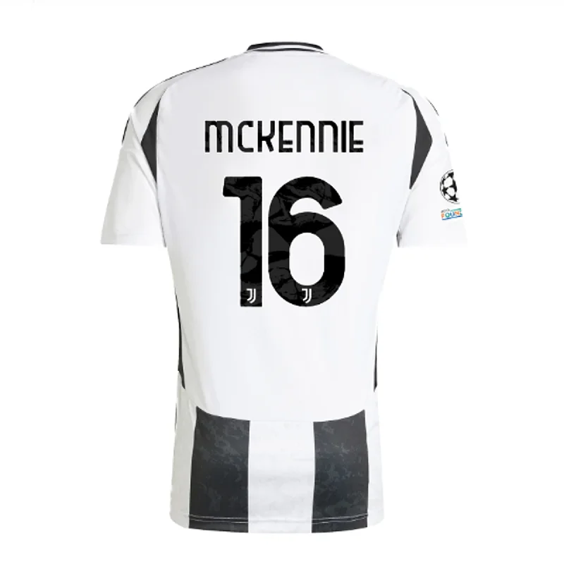 adidas Juventus Authentic Weston McKennie Home Jersey w/ Champions League + Copa Italia Patches 24/25 (White/Black)