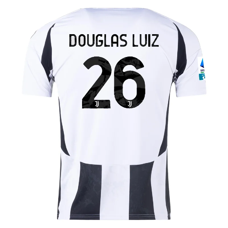 adidas Juventus Douglas Luiz Home Jersey w/ Serie A Patch 24/25 (White/Black)