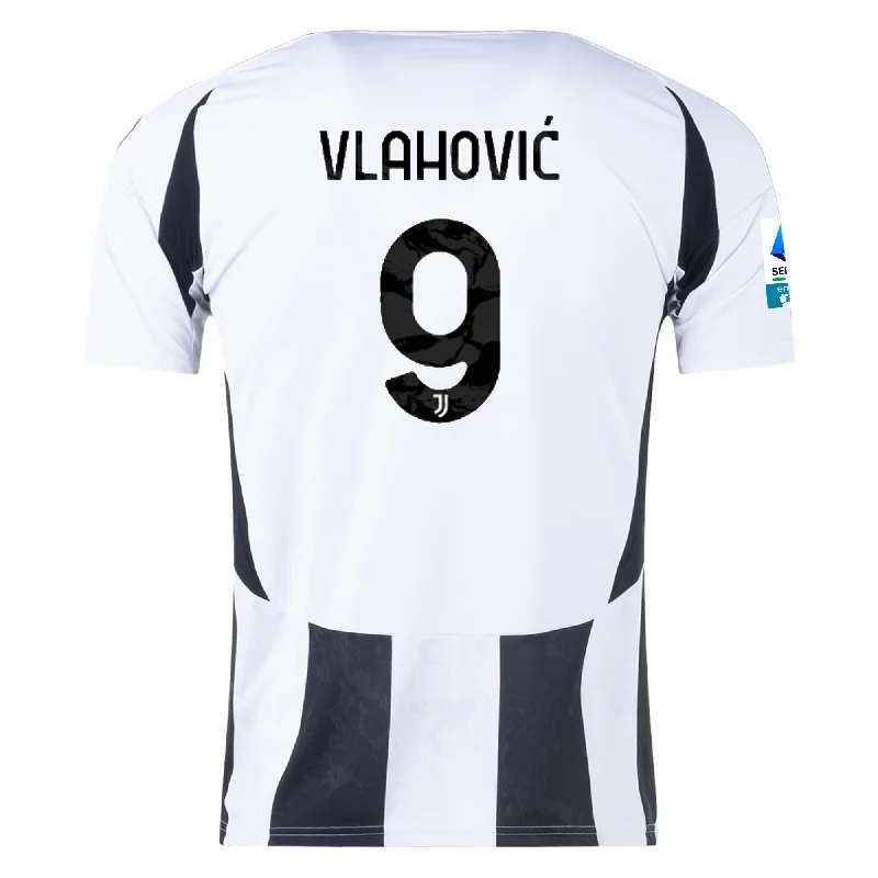 adidas Juventus Dušan Vlahović Home Jersey w/ Serie A Patch 24/25 (White/Black)