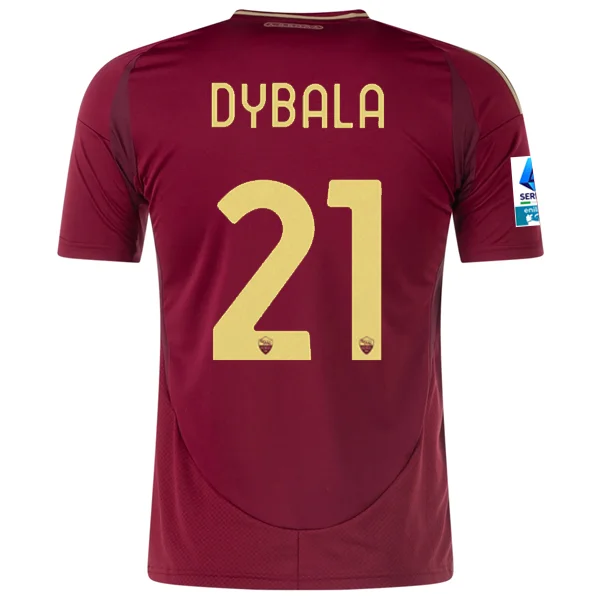 adidas Roma Paulo Dybala Home Jersey w/ Serie A Patch 24/25 (Burgundy/Gold)