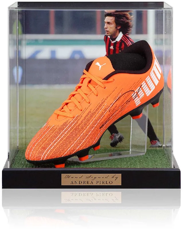 Andrea Pirlo AC Milan Hand Signed Football Boot Display AFTAL COA