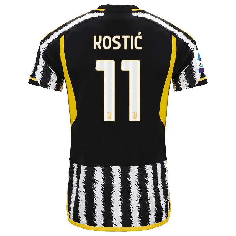 adidas Kostic Juventus Home Jersey w/ Serie A Patch 23/24 (Black/White)