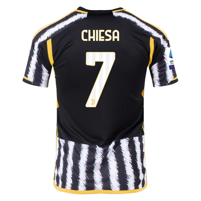 adidas Chiesa Juventus Home Jersey w/ Serie A Patch 23/24 (Black/White)