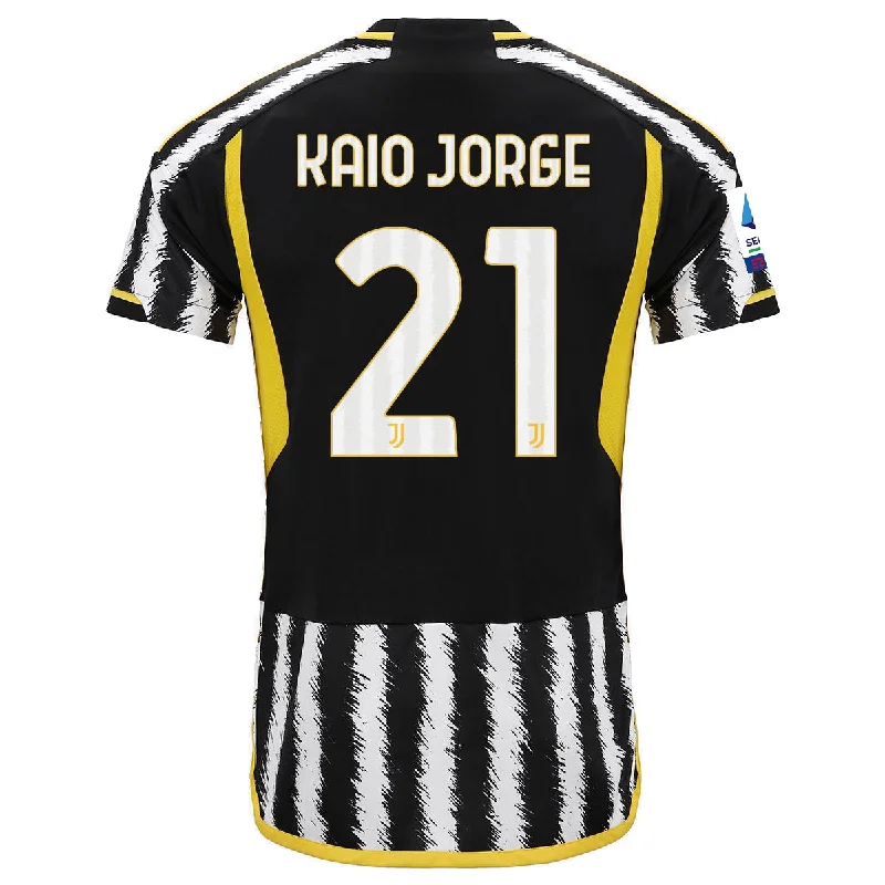 adidas Kaio Jorge Juventus Home Authentic Jersey 23/24 w/ Serie A Patch (Black/White)