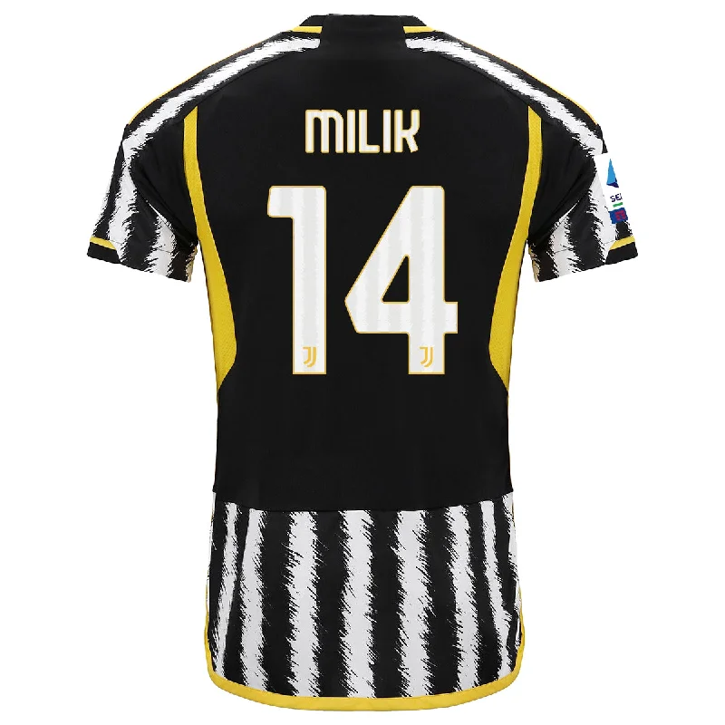 adidas Milik Juventus Home Jersey w/ Serie A Patch 23/24 (Black/White)