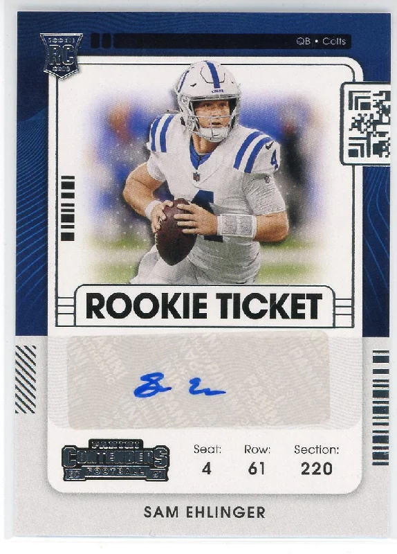 Sam Ehlinger Autographed 2021 Panini Contenders Rookie Ticket Card #246