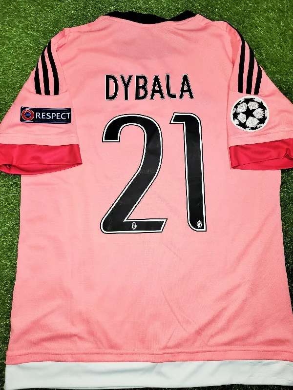 Dybala Juventus 2015 2016 Away Pink Drake UEFA Soccer Jersey Shirt L SKU# S12846