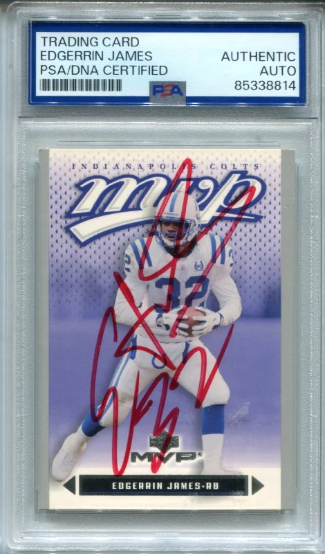 Edgerrin James 2003 Upper Deck MVP #90 PSA Auto Auth