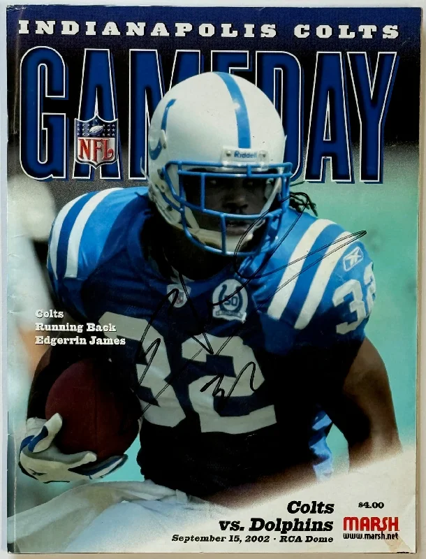 Edgerrin James Autographed Indianapolis Colts Gameday Program September 15 2002