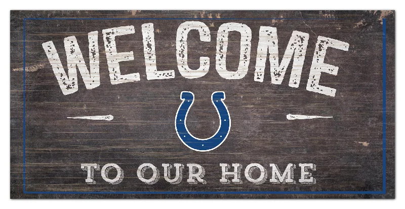 NFL0654-Welcome Distressed 6x12 / N0654-Indianapolis Colts