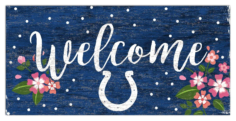 NFL0964-Welcome Floral 6x12 / N0964-Indianapolis Colts