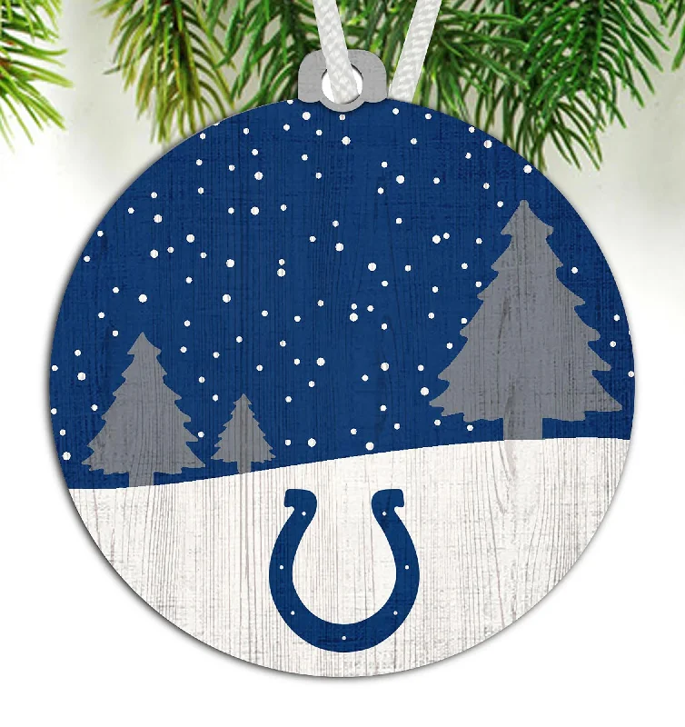 NFL0978-Snow Scene Ornament / N0978-Indianapolis Colts