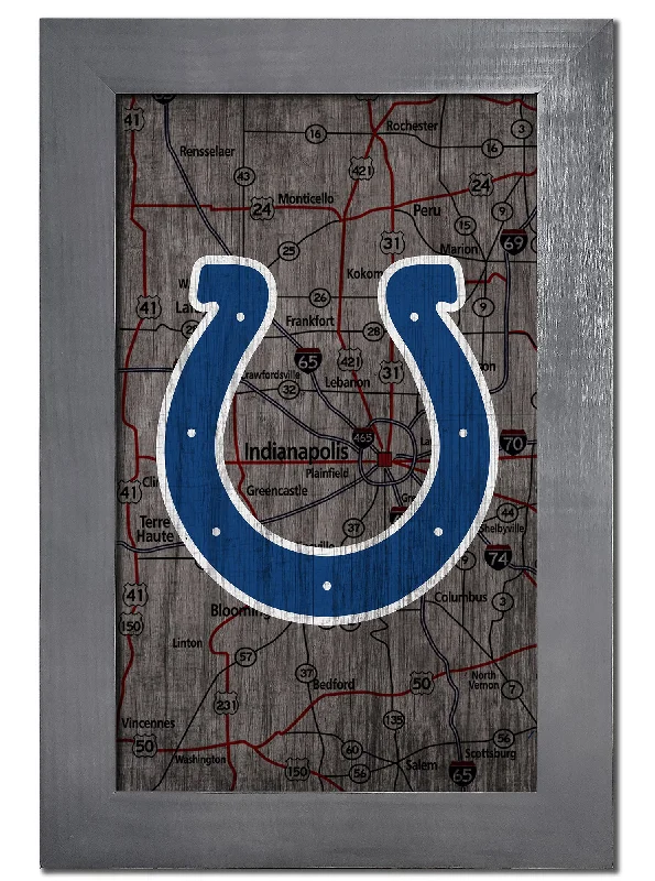 NFL0985-City Map 11x19 Frame / N0985-Indianapolis Colts