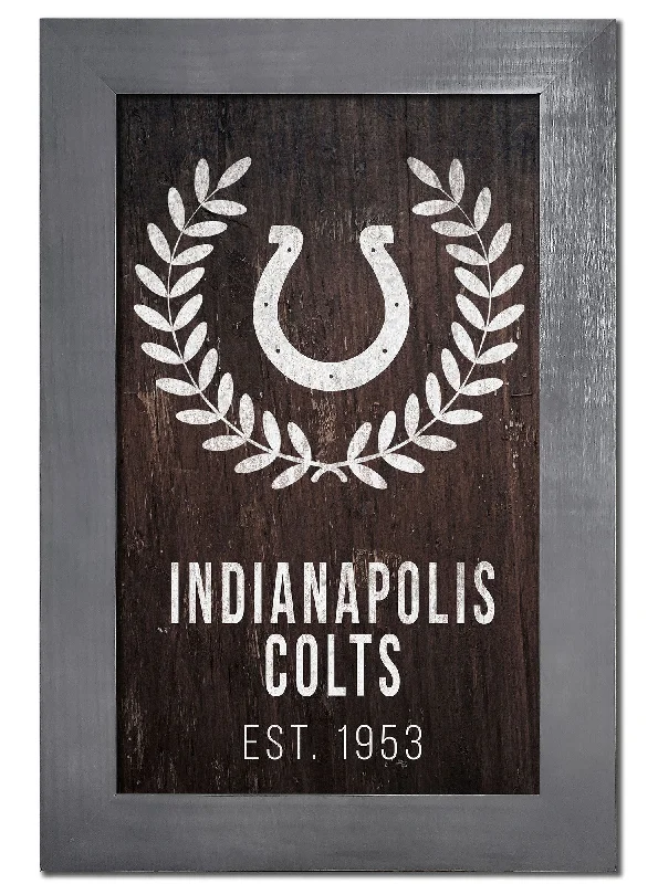 NFL0986-Laurel Wreath 11x19 Frame / N0986-Indianapolis Colts