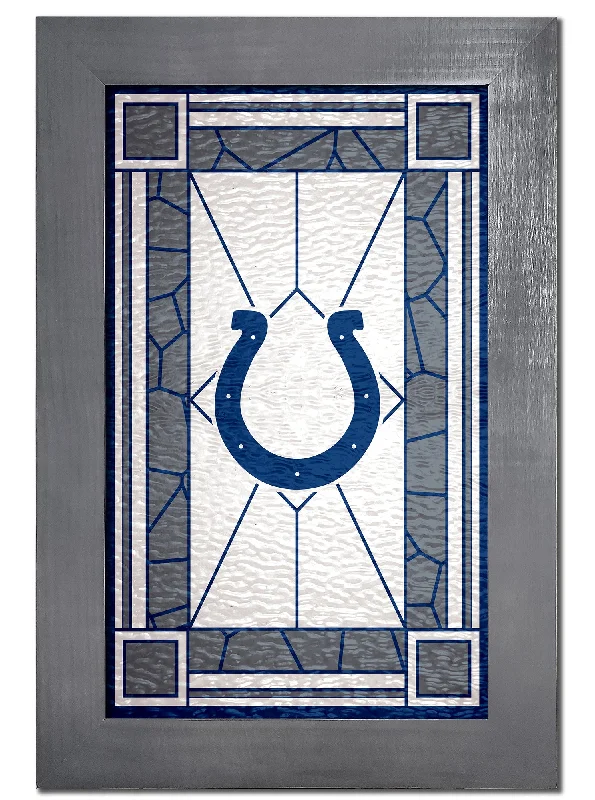 NFL1017F-Stained Glass with Frame / N1017-Indianapolis Colts