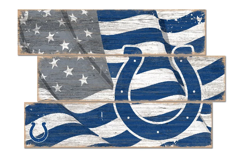 NFL1028-Flag 3 Plank / N1028-Indianapolis Colts