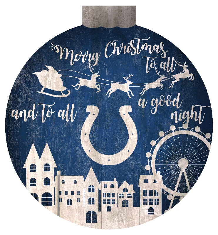 NFL1033-Christmas Village 12in Wall Art / N1033-Indianapolis Colts