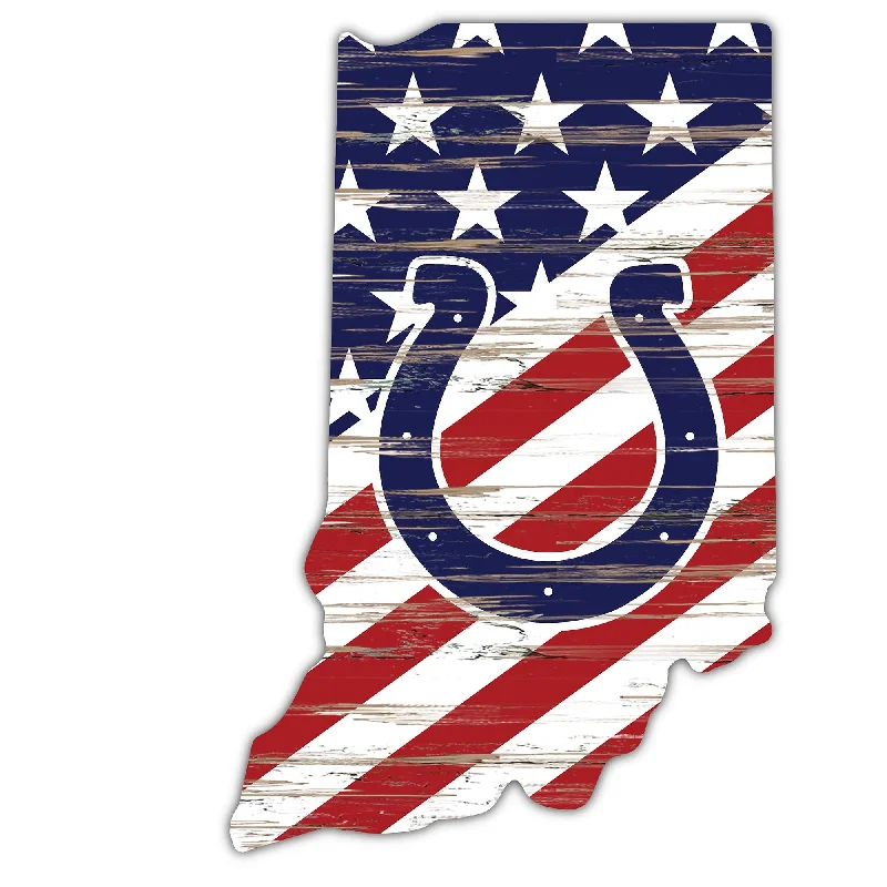 NFL2043-American Flag State Cutout 12in / N2043-Indianapolis Colts