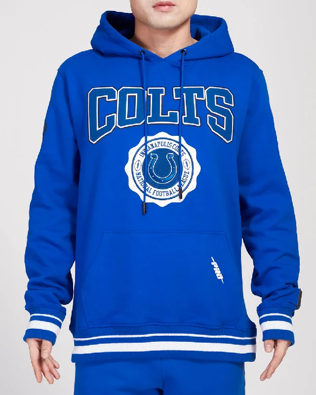 NFL INDIANAPOLIS COLTS CREST EMBLEM MEN'S RIB PO HOODIE (ROYAL BLUE)