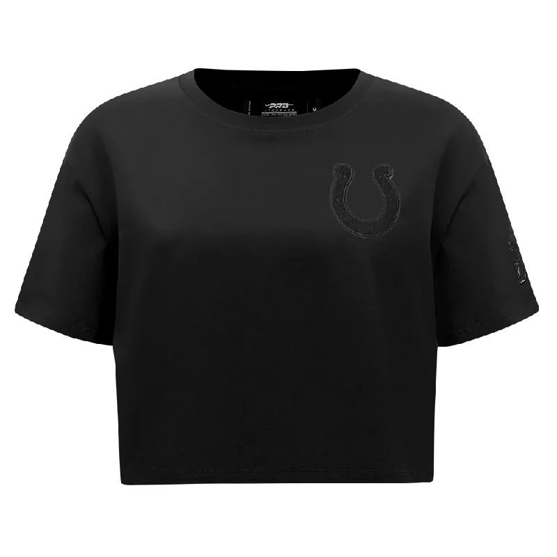 NFL INDIANAPOLIS COLTS TRIPLE BLACK WOMEN'S SJ BOXY TEE (TRIPLE BLACK WOMEN'S)