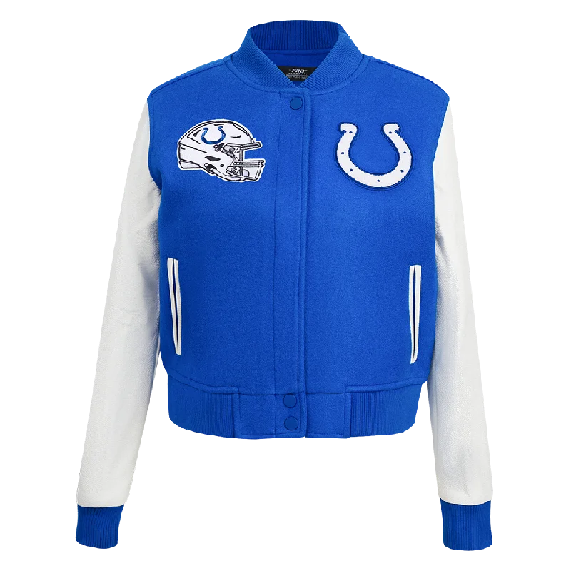 NFL INDIANAPOLIS COLTS CLASSIC WOMEN'S WOOL VARSITY JACKET (ROYAL BLUE/WHITE)