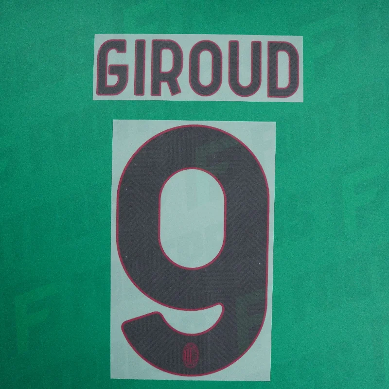 Flocage Officiel - AC Milan, Giroud, 2021/2022, Away, Noir