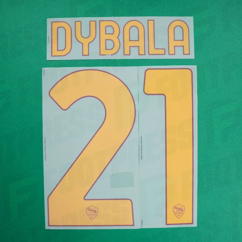 Flocage Officiel - AS Roma, Dybala, 2022/2023, Home, Orange