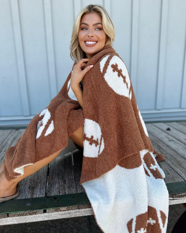 Brown Football Cozy Blanket