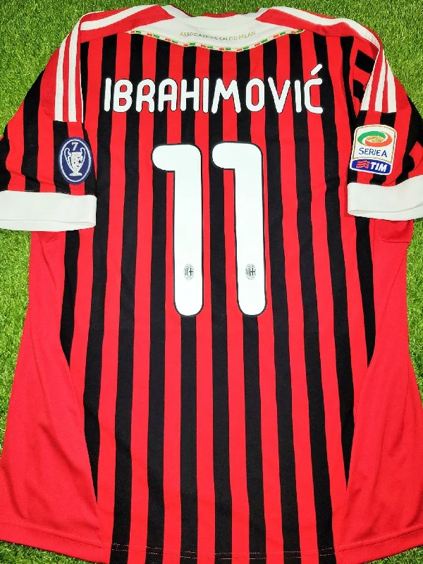 Ibrahimovic AC Milan 2011 2012 Home Soccer Jersey Shirt L SKU# V13457