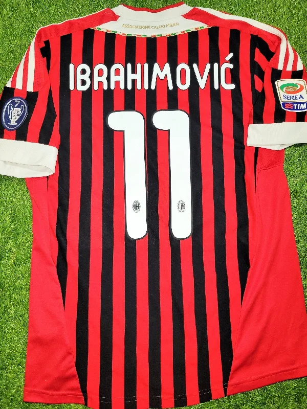 Ibrahimovic AC Milan 2011 2012 Home Soccer Jersey Shirt M SKU# V13457