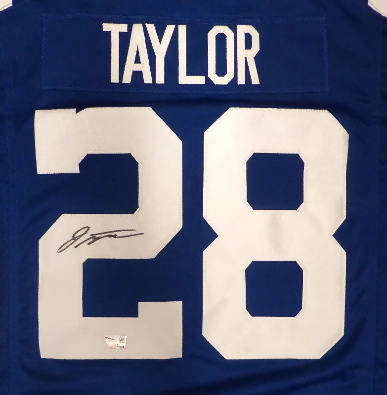 Indianapolis Colts Jonathan Taylor Autographed Blue Nike Jersey Size L Fanatics Holo #XP14009296