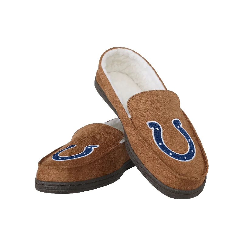 Indianapolis Colts NFL Mens Beige Moccasin Slipper