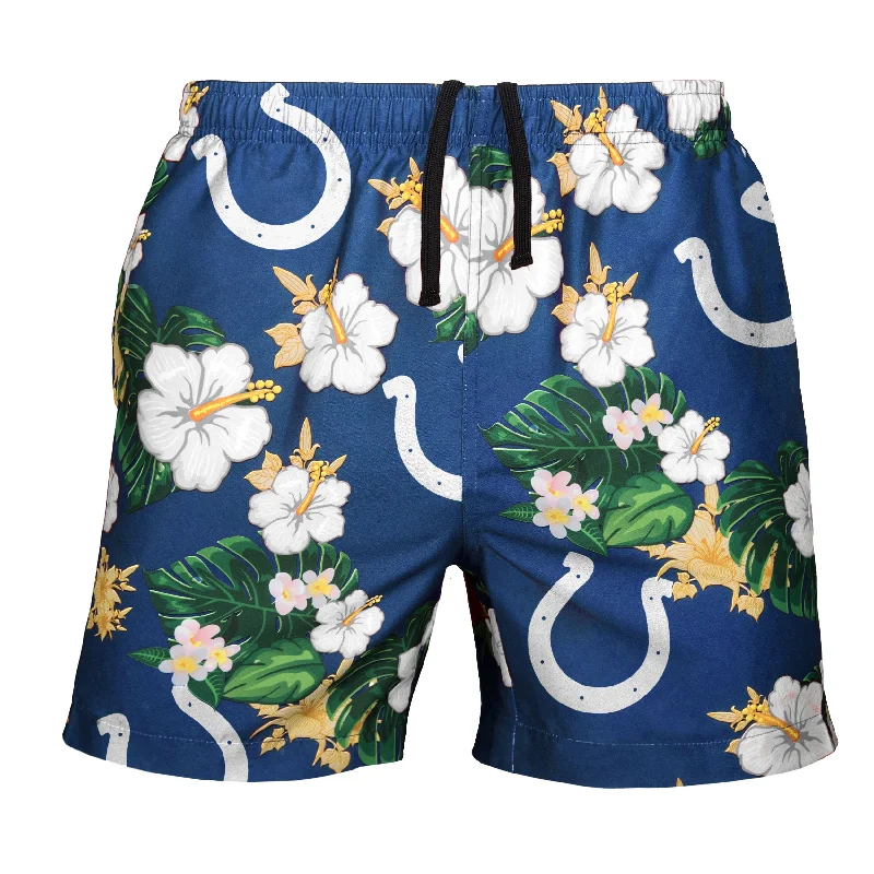 Indianapolis Colts NFL Mens Floral Slim Fit 5.5" Swimming Suit Trunks