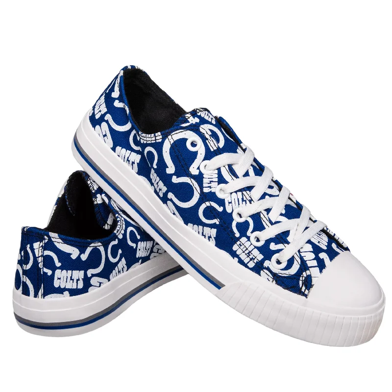 Indianapolis Colts NFL Womens Low Top Repeat Print Canvas Shoes