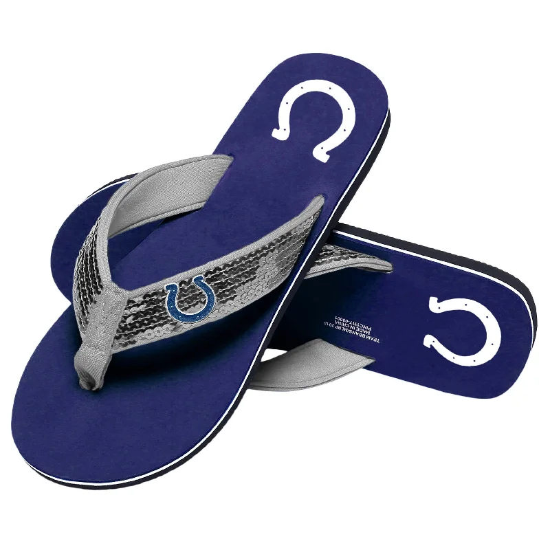 Indianapolis Colts NFL Womens Sequin Flip Flops