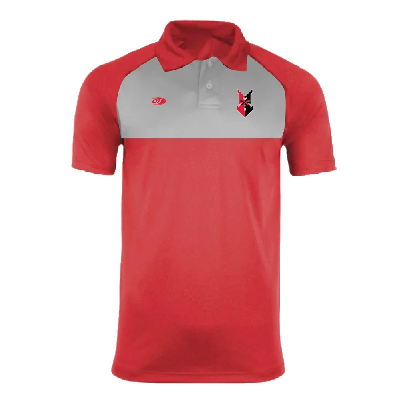 Indianapolis Indians Adult Red/Grey Two Tone Polo