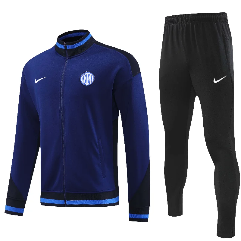 Inter Milan 2024-25 Blue and Black Full-zip Tracksuit Set