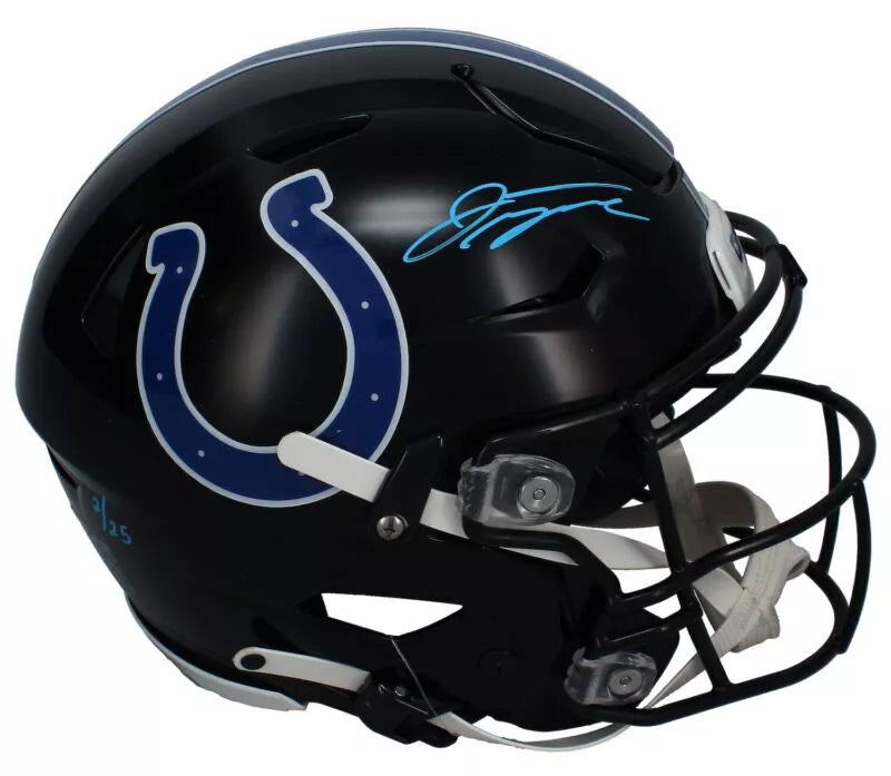 Jonathan Taylor Autographed Indianapolis Colts Black 2023 Alternate Speedflex Authentic Helmet LE 25 Fanatics