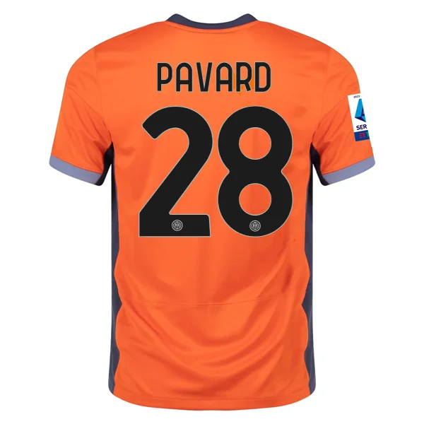 Nike Inter Benjamin Pavard Third Jersey w/ Serie A + Copa Italia Patches 23/24 (Safety Orange/Thunder Blue)