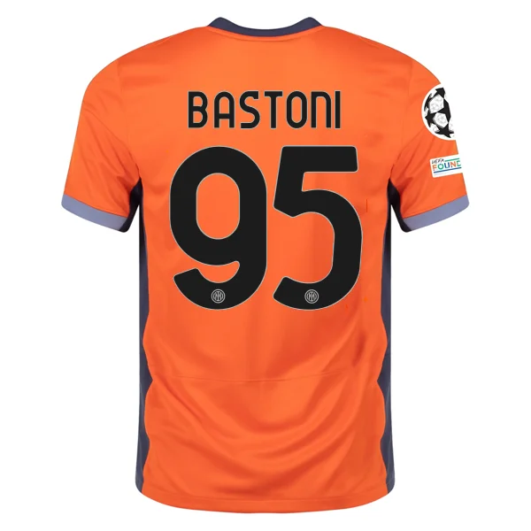 Nike Inter Milan Alessandro Bastoni Third Jersey w/ Champions League Patches 23/24 (Safety Orange/Thunder Blue)