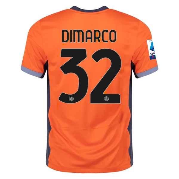 Nike Inter Milan Federico Dimarco Third Jersey w/ Serie A + Copa Italia Patches 23/24 (Safety Orange/Thunder Blue)