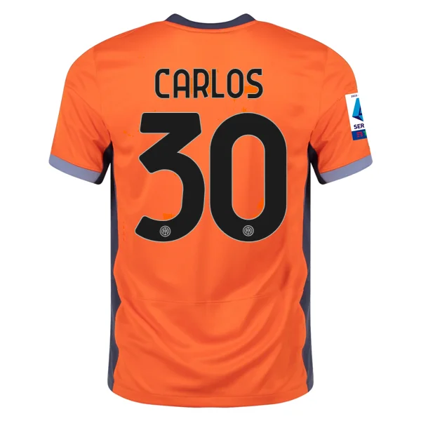 Nike Inter Milan Carlos Third Jersey w/ Serie A + Copa Italia Patches 23/24 (Safety Orange/Thunder Blue)